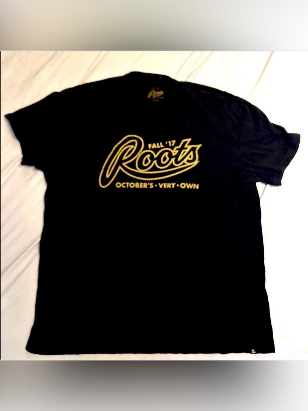 Black and yellow OVO Roots cotton t-shirt